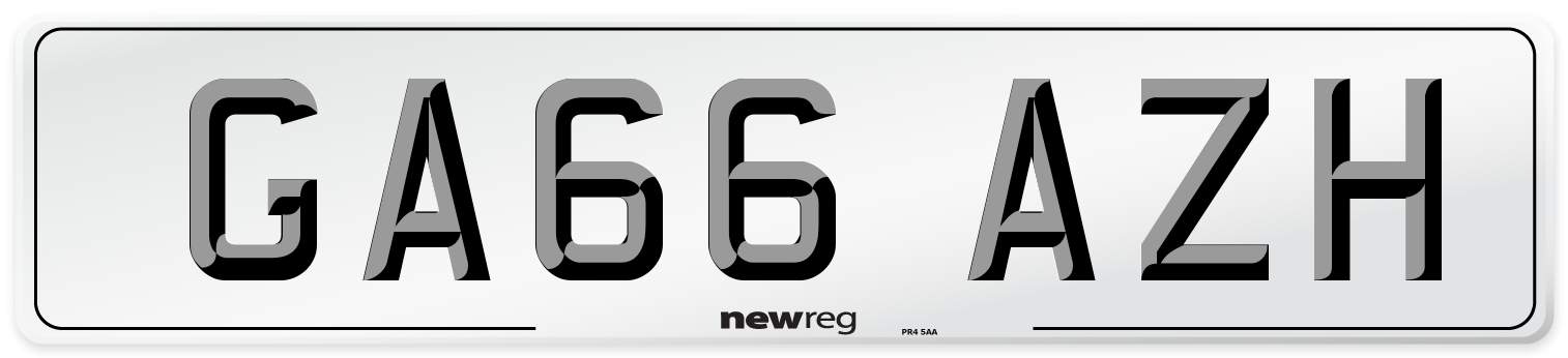 GA66 AZH Number Plate from New Reg